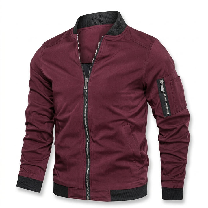 Niklas | Herren Klassische Bomber Jacket Übergangsjacke mit Rippbündchen