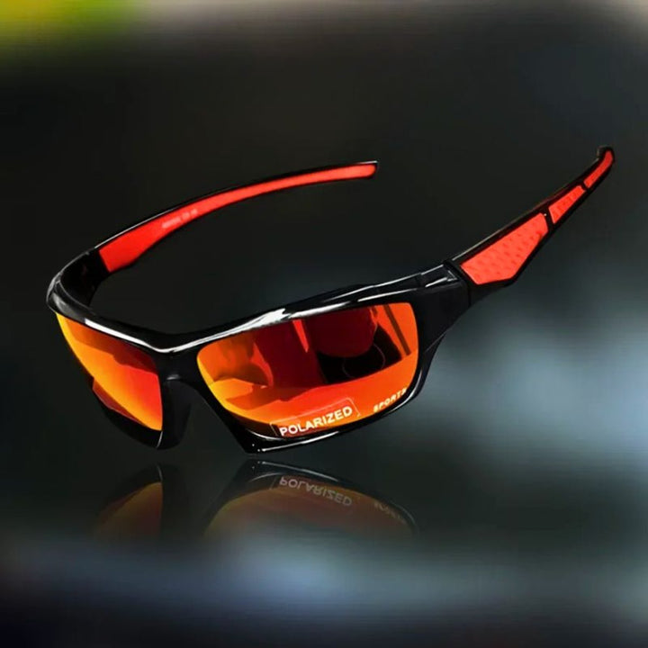 Polarisierte Sport-Sonnenbrille Herren Damen UV-Schutz Outdoor - Rot