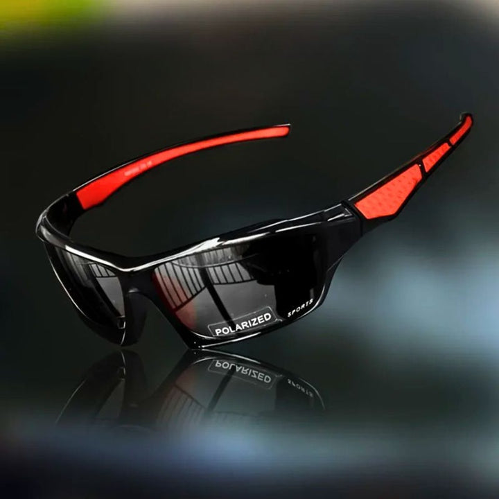 Polarisierte Sport-Sonnenbrille Herren Damen UV-Schutz Outdoor - Schwarz