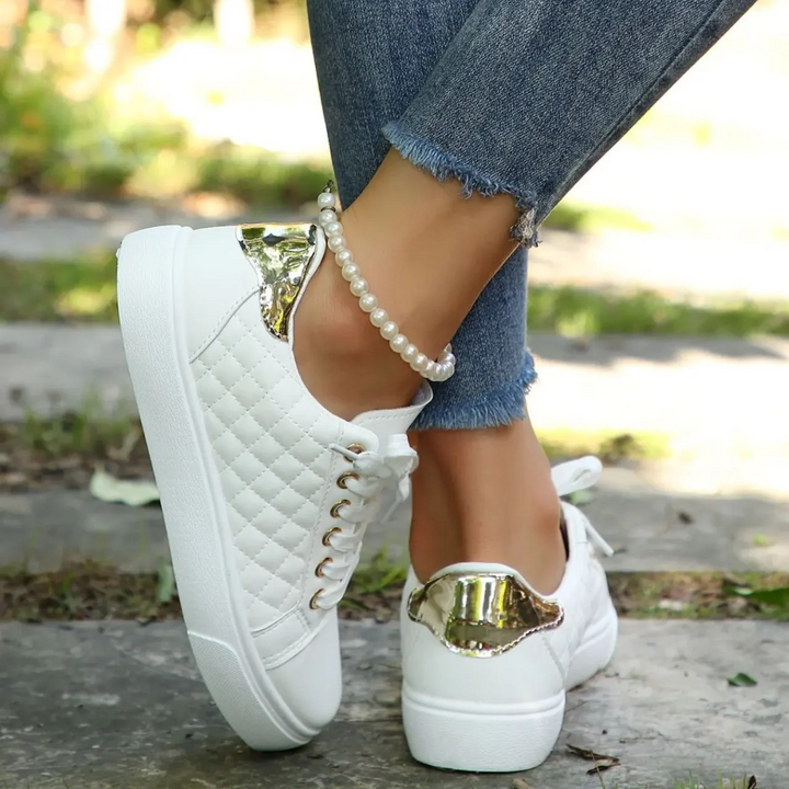 Marion | Damen Freizeit-Sneaker mit Steppung und Schnürung