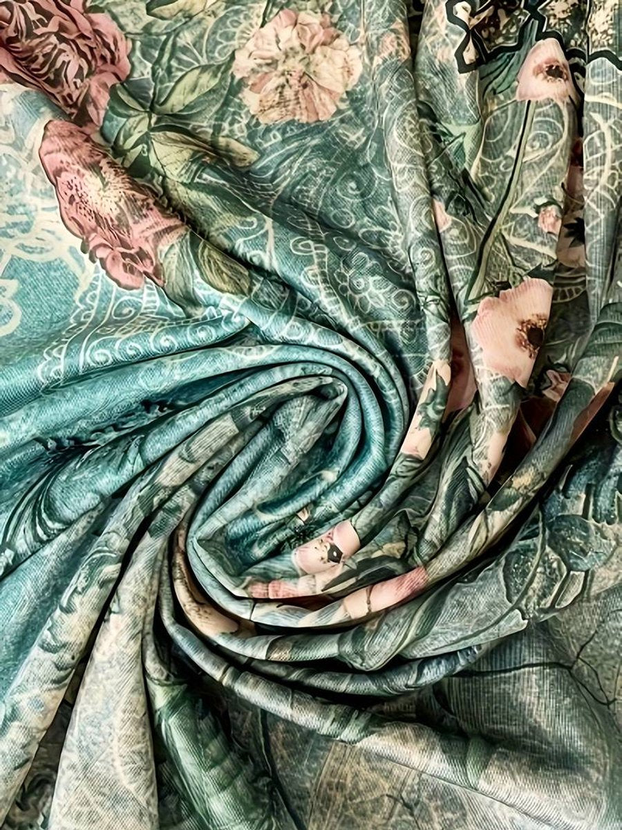 Ärmelloses V-Ausschnitt Kleid mit buntem Kunstdruck Minikleid