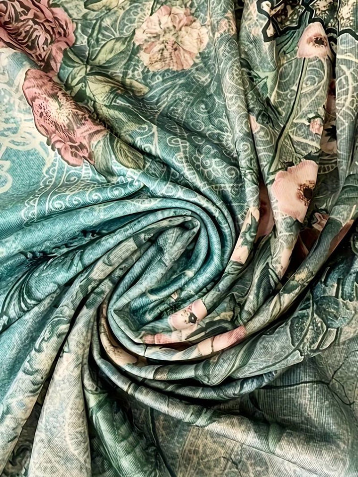 Ärmelloses V-Ausschnitt Kleid mit buntem Kunstdruck Minikleid