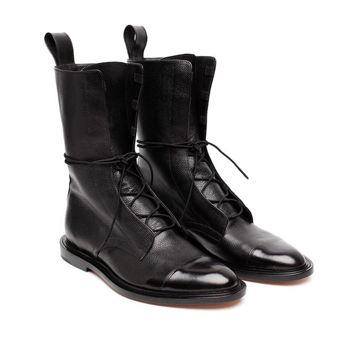 Stiefel Damen Schnürstiefel Echtleder Wasserdicht Winterstiefel