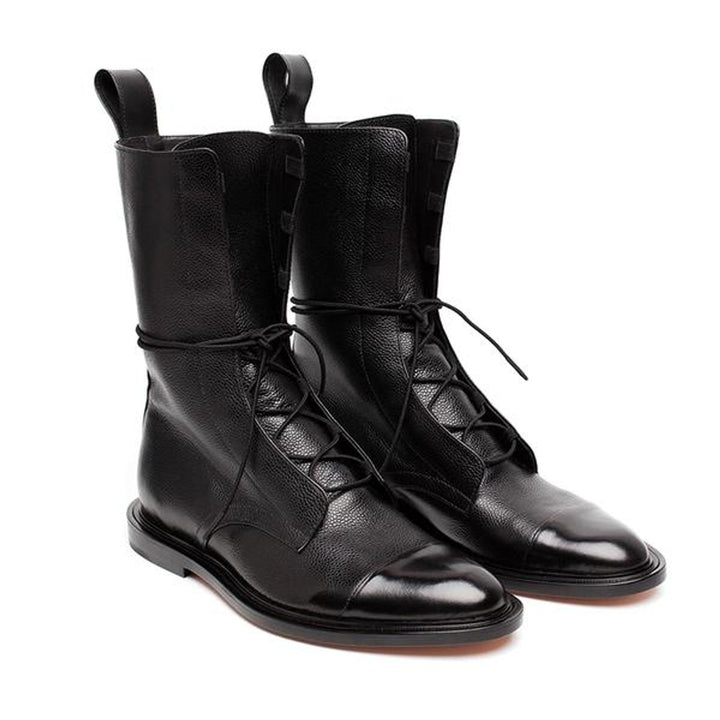 Stiefel Damen Schnürstiefel Echtleder Wasserdicht Winterstiefel