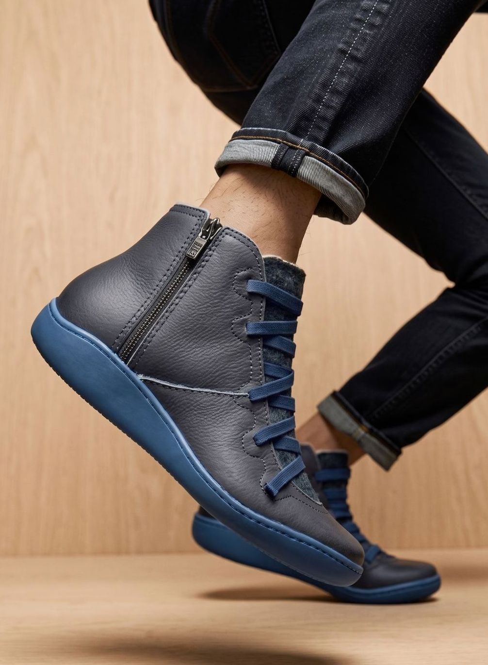 Stiefeletten Damen Wasserdichte Schnürstiefeletten mit Reißverschluss