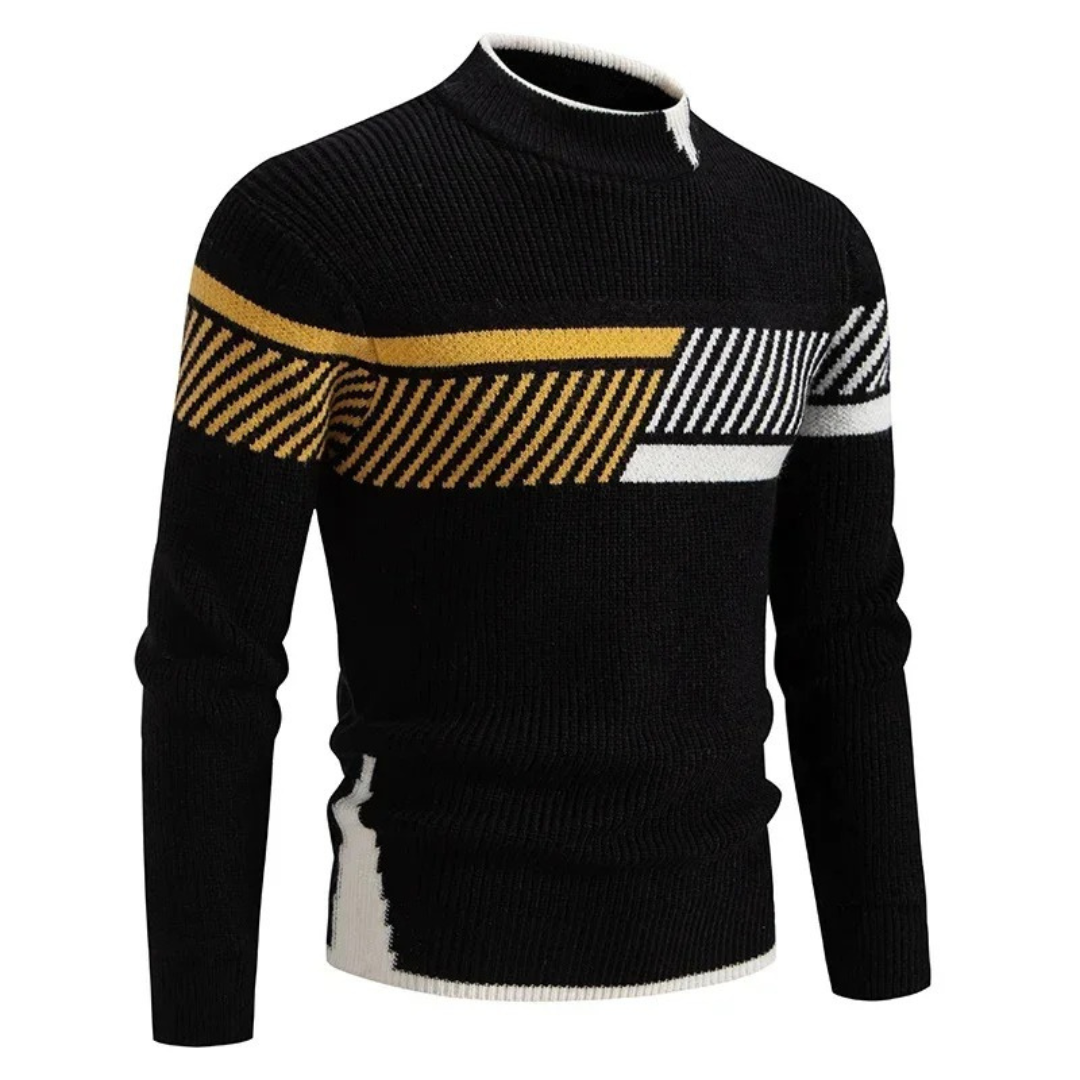 Heinrich | Herren Langarm-Pullover mit Geometrischem Muster