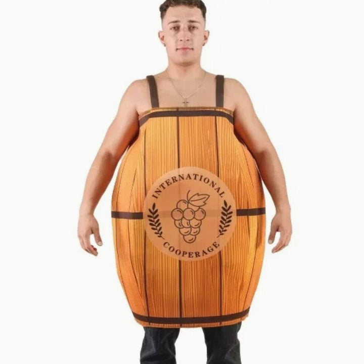 Unisex Fass-Kostüm Holzoptik Karneval Oktoberfest Verkleidung