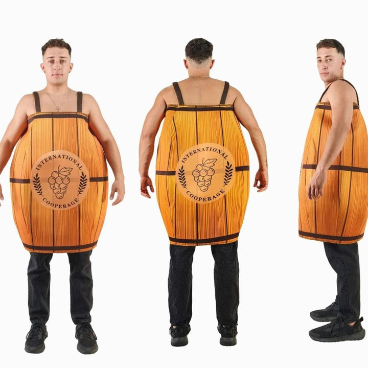 Unisex Fass-Kostüm Holzoptik Karneval Oktoberfest Verkleidung
