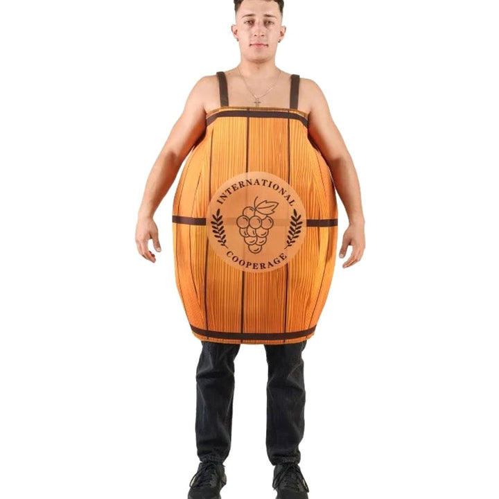 Unisex Fass-Kostüm Holzoptik Karneval Oktoberfest Verkleidung