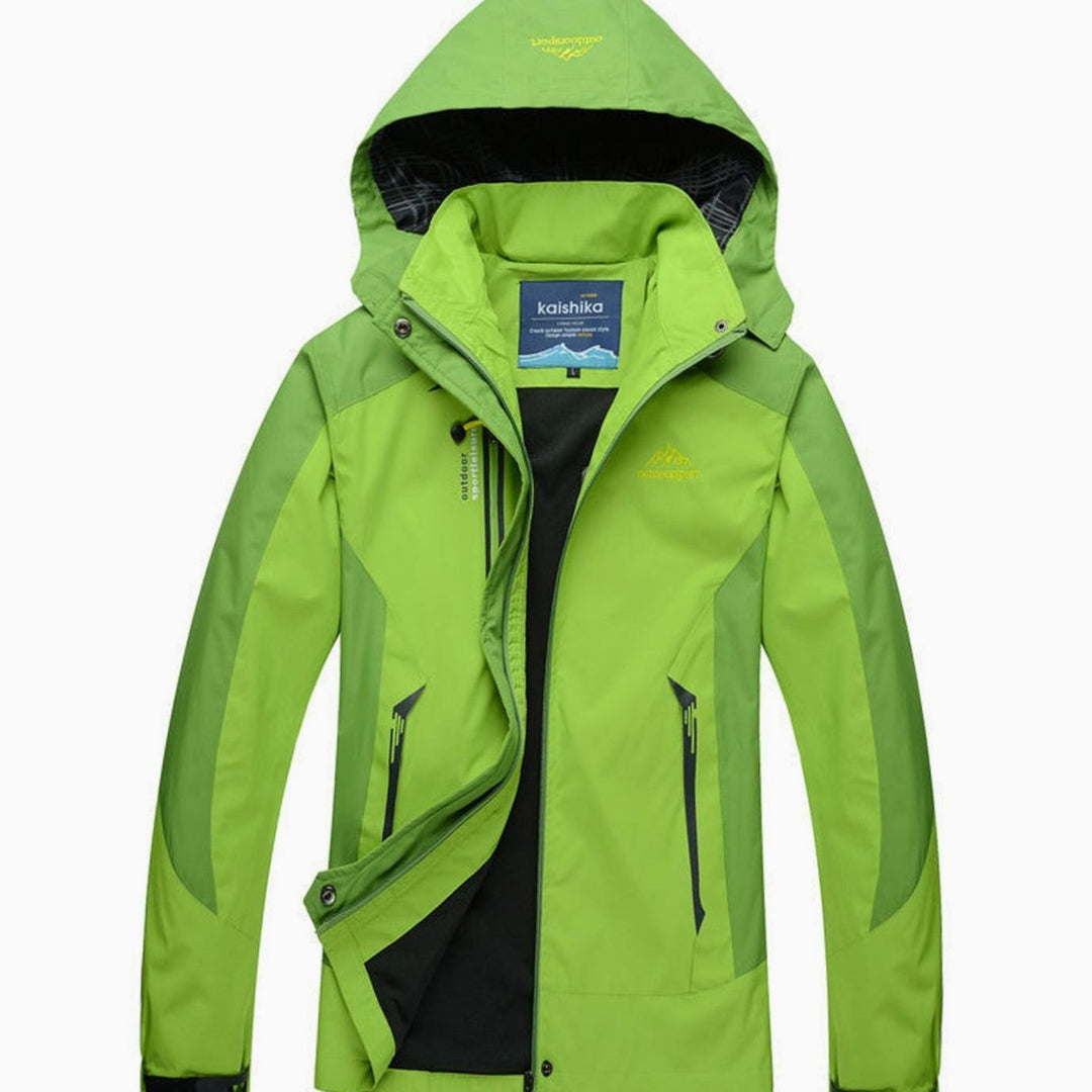 Wasserdichte Damen-Outdoorjacke mit Kapuze Winddicht - Grün