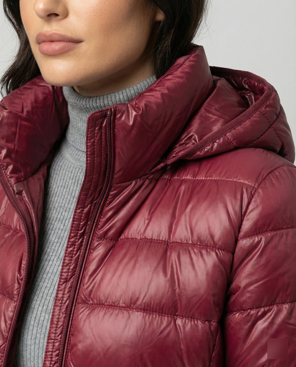 Winterjacke Damen Ultraleichte Slim-Fit Daunenjacke mit Kapuze