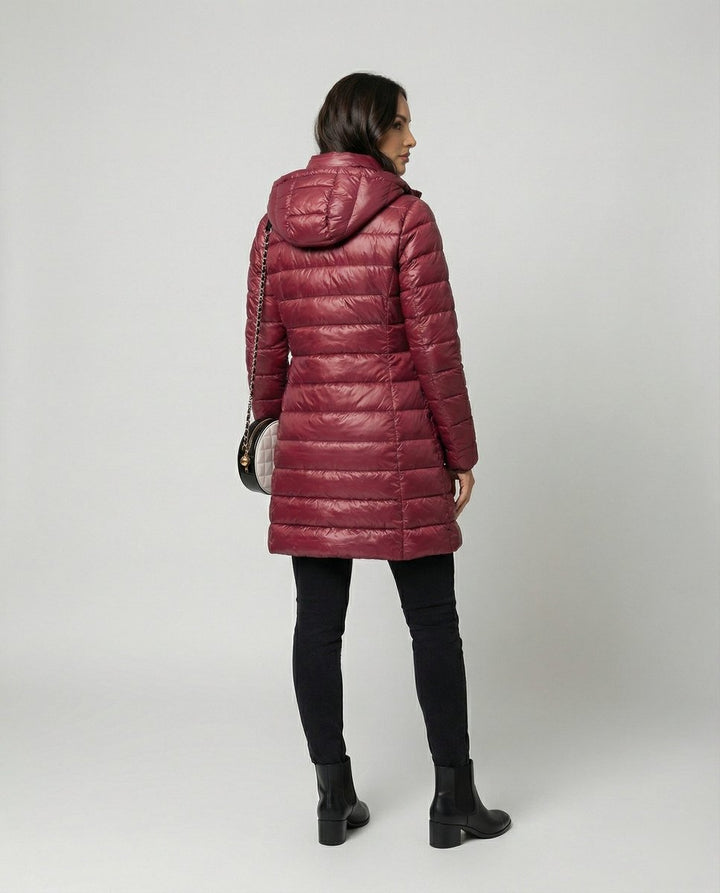 Winterjacke Damen Ultraleichte Slim-Fit Daunenjacke mit Kapuze