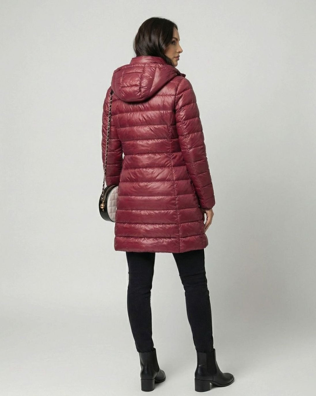 Winterjacke Damen Ultraleichte Slim-Fit Daunenjacke mit Kapuze