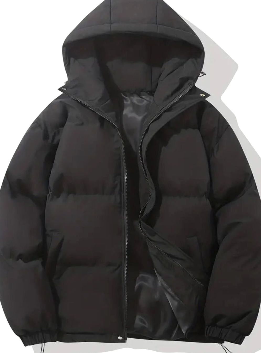 Winterjacke Damen Warme Gesteppte Puffer Stehkragen Outdoorjacke - Schwarz