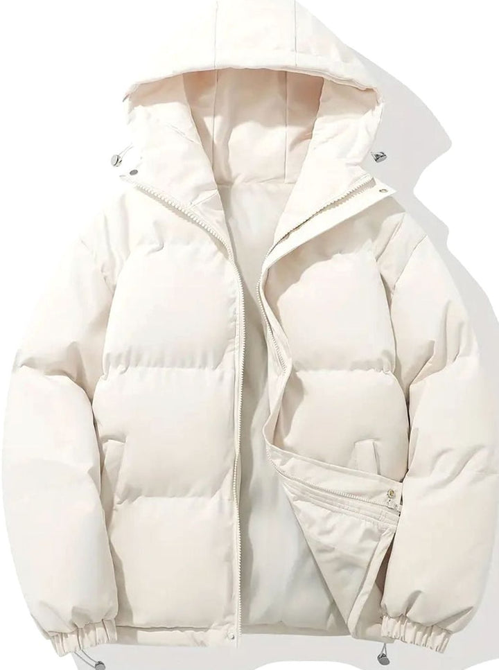Winterjacke Damen Warme Gesteppte Puffer Stehkragen Outdoorjacke - Beige