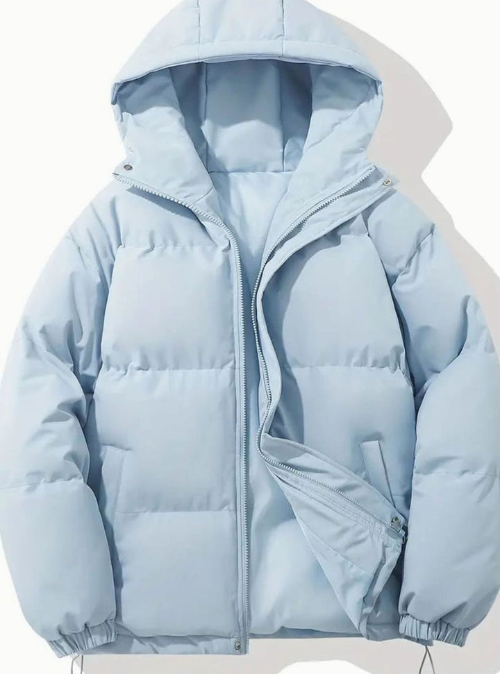 Winterjacke Damen Warme Gesteppte Puffer Stehkragen Outdoorjacke - Blau