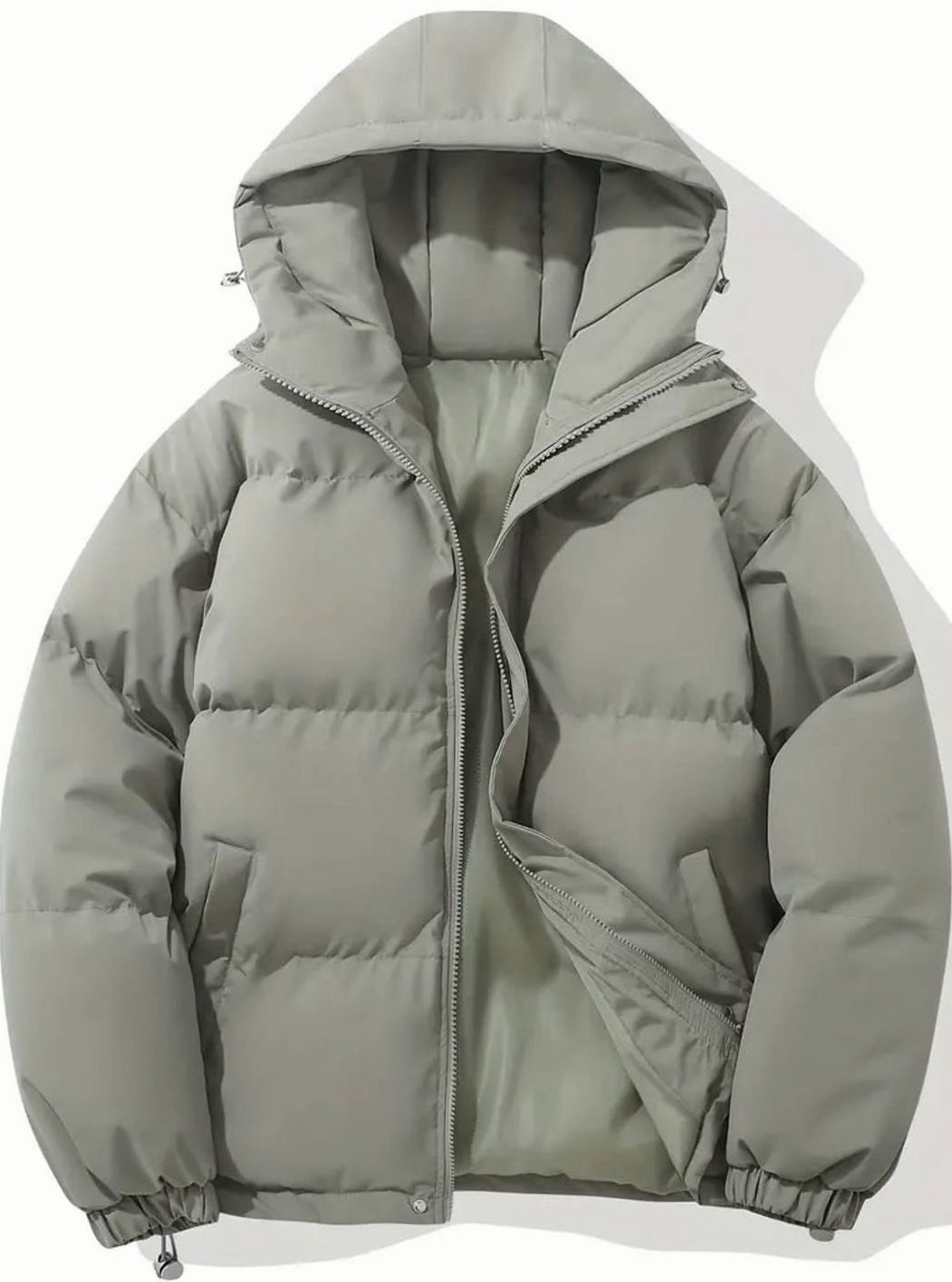 Winterjacke Damen Warme Gesteppte Puffer Stehkragen Outdoorjacke - Grau