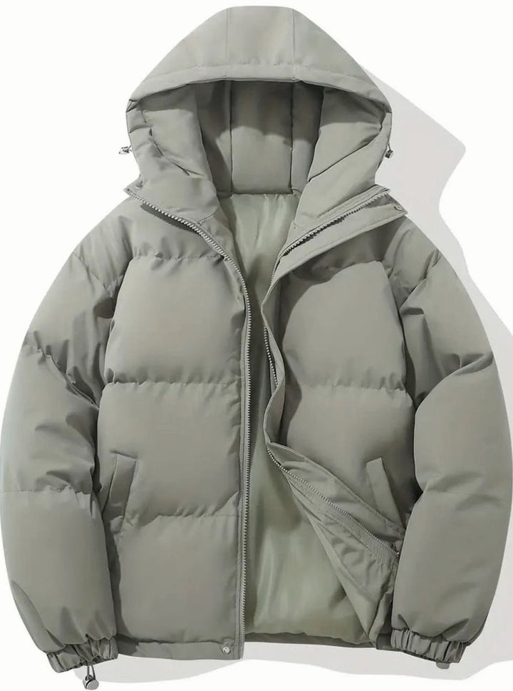 Winterjacke Damen Warme Gesteppte Puffer Stehkragen Outdoorjacke - Grau