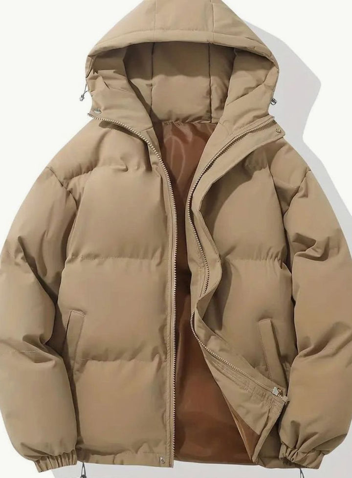 Winterjacke Damen Warme Gesteppte Puffer Stehkragen Outdoorjacke - Khaki