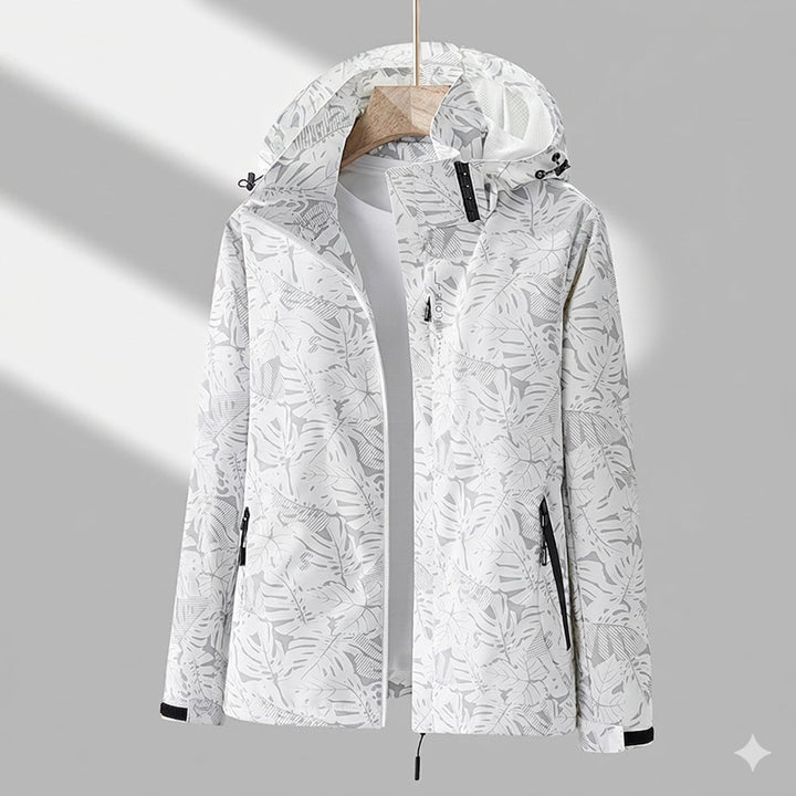 Winterjacke Damen Wasserdichte Gefütterte Outdoorjacke mit Kapuze - Grau