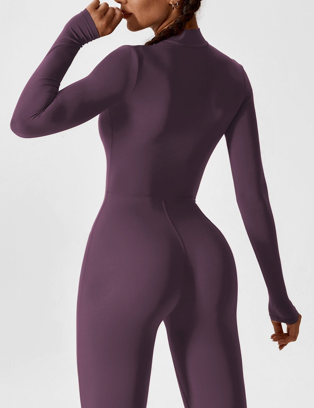 Carolin | Damen Frühlings Stretch Zip-Up Jumpsuit